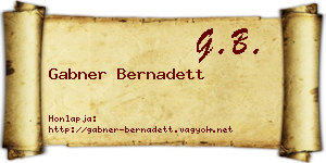 Gabner Bernadett névjegykártya
